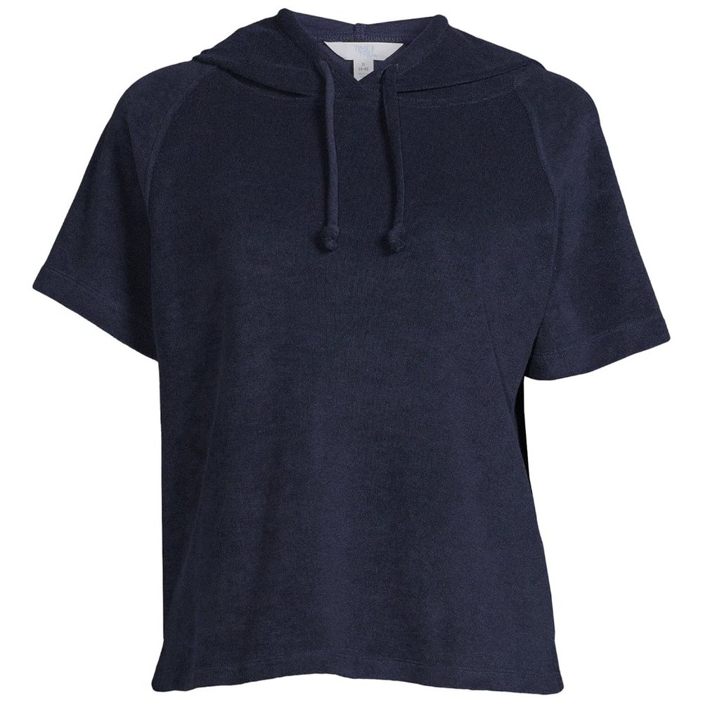 Women's Hoodie Sweatshirt with Short Sleeves